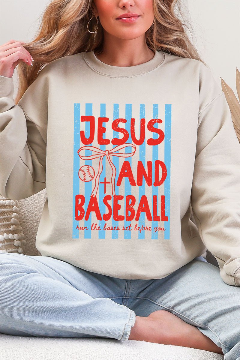 Jesus And Baseball Heavy Blend Crew Sweatshirt - Wholesale Accessory Market