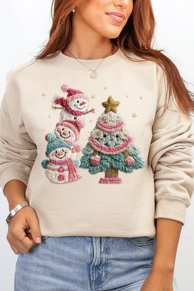Yarnin' For Christmas Faux Yarn Heavy Blend Crew Sweatshirt - Wholesale Accessory Market