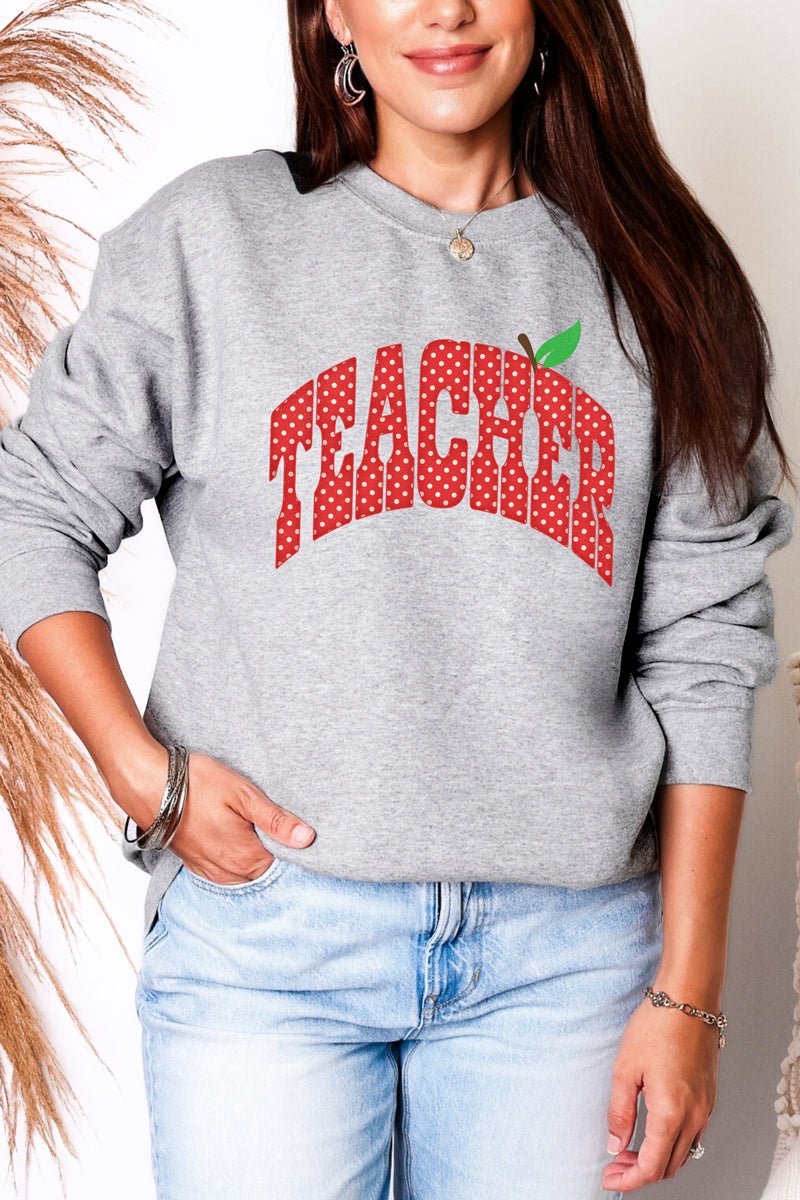 Apple Dot Teacher Heavy Blend Crew Sweatshirt - Wholesale Accessory Market
