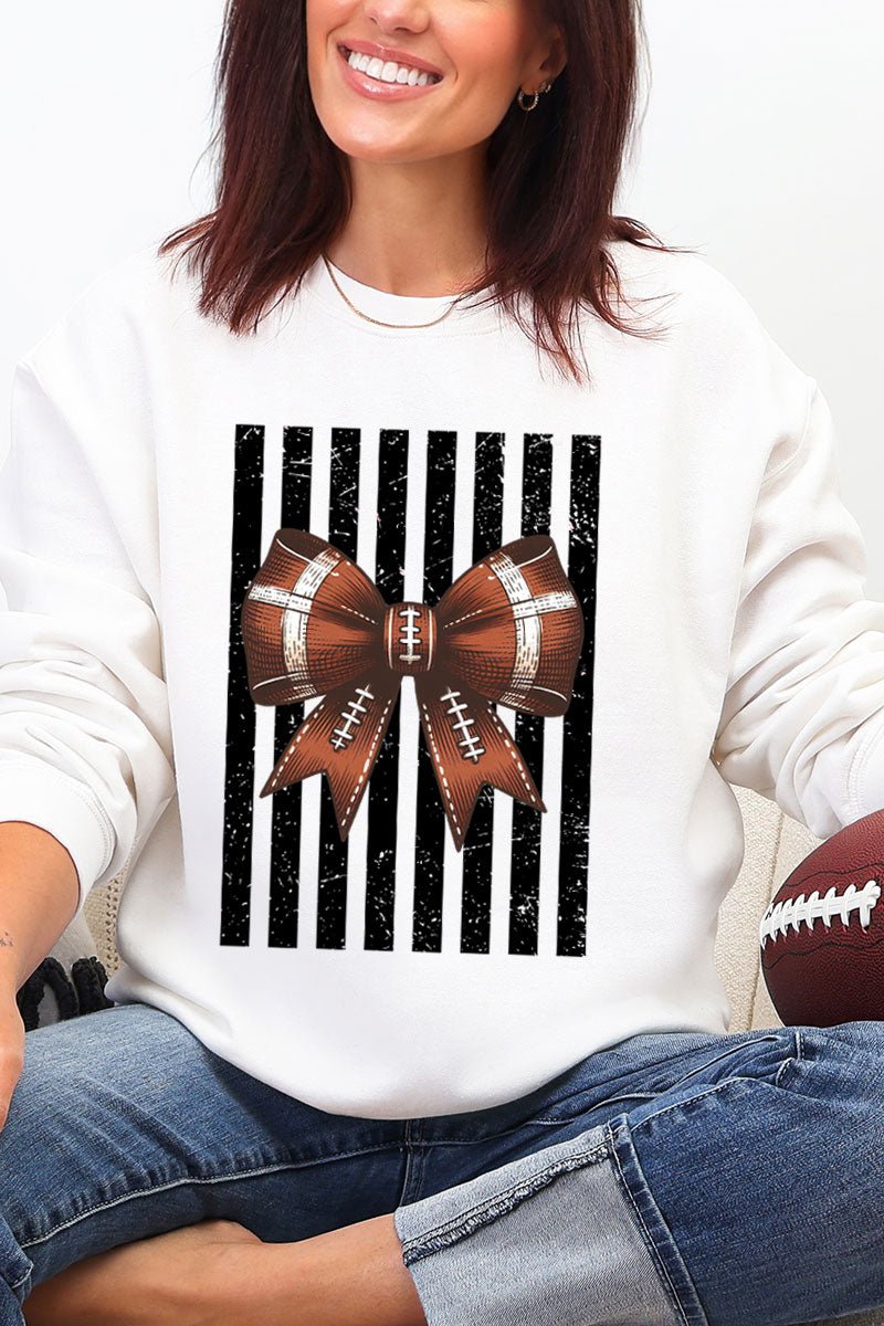 Black Varsity Bow Heavy Blend Crew Sweatshirt - Wholesale Accessory Market