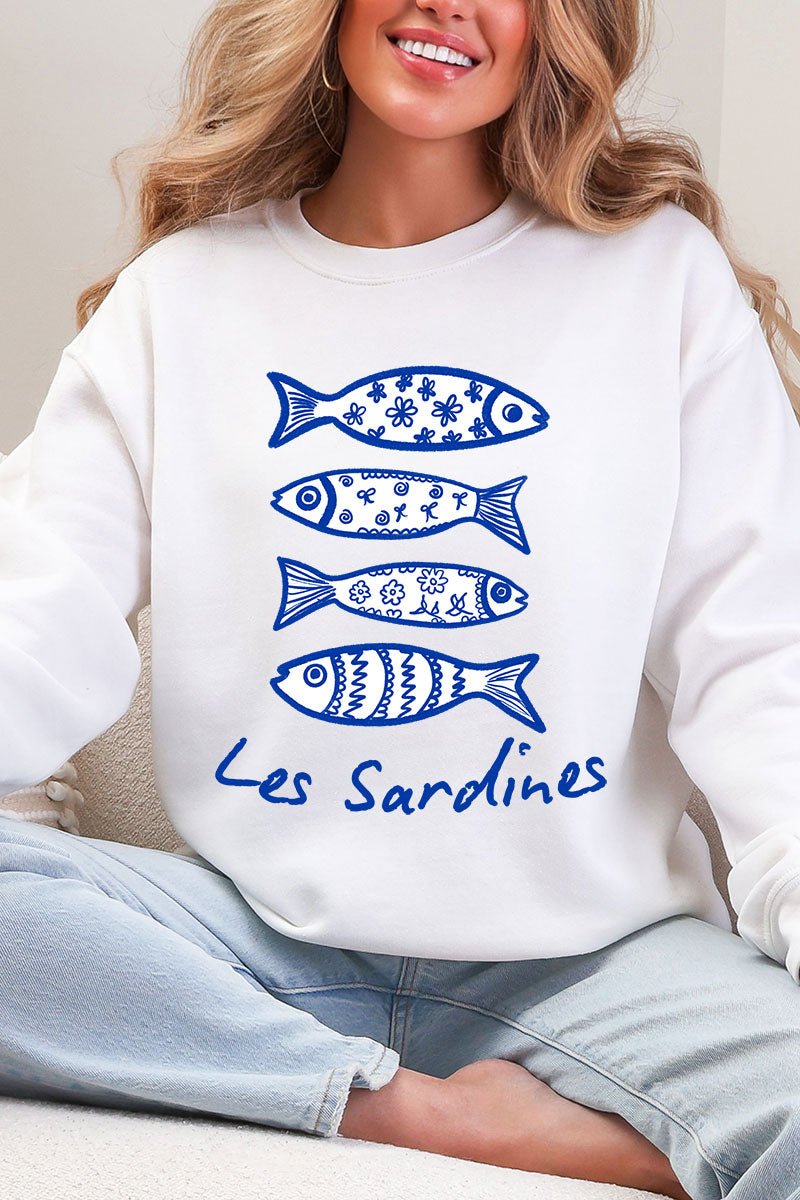 Les Sardines Heavy Blend Crew Sweatshirt - Wholesale Accessory Market
