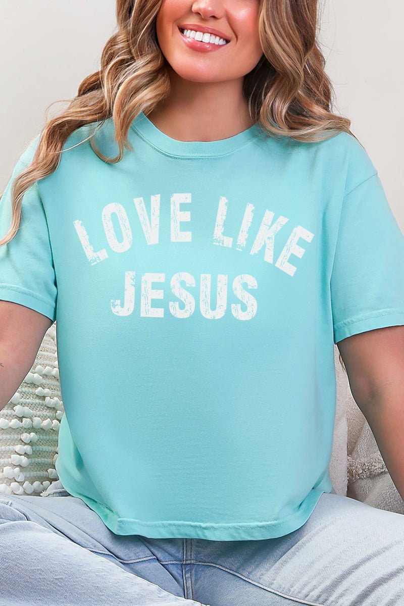 Arched Love Like Jesus Comfort Colors Women's Heavyweight Boxy Tee - Wholesale Accessory Market