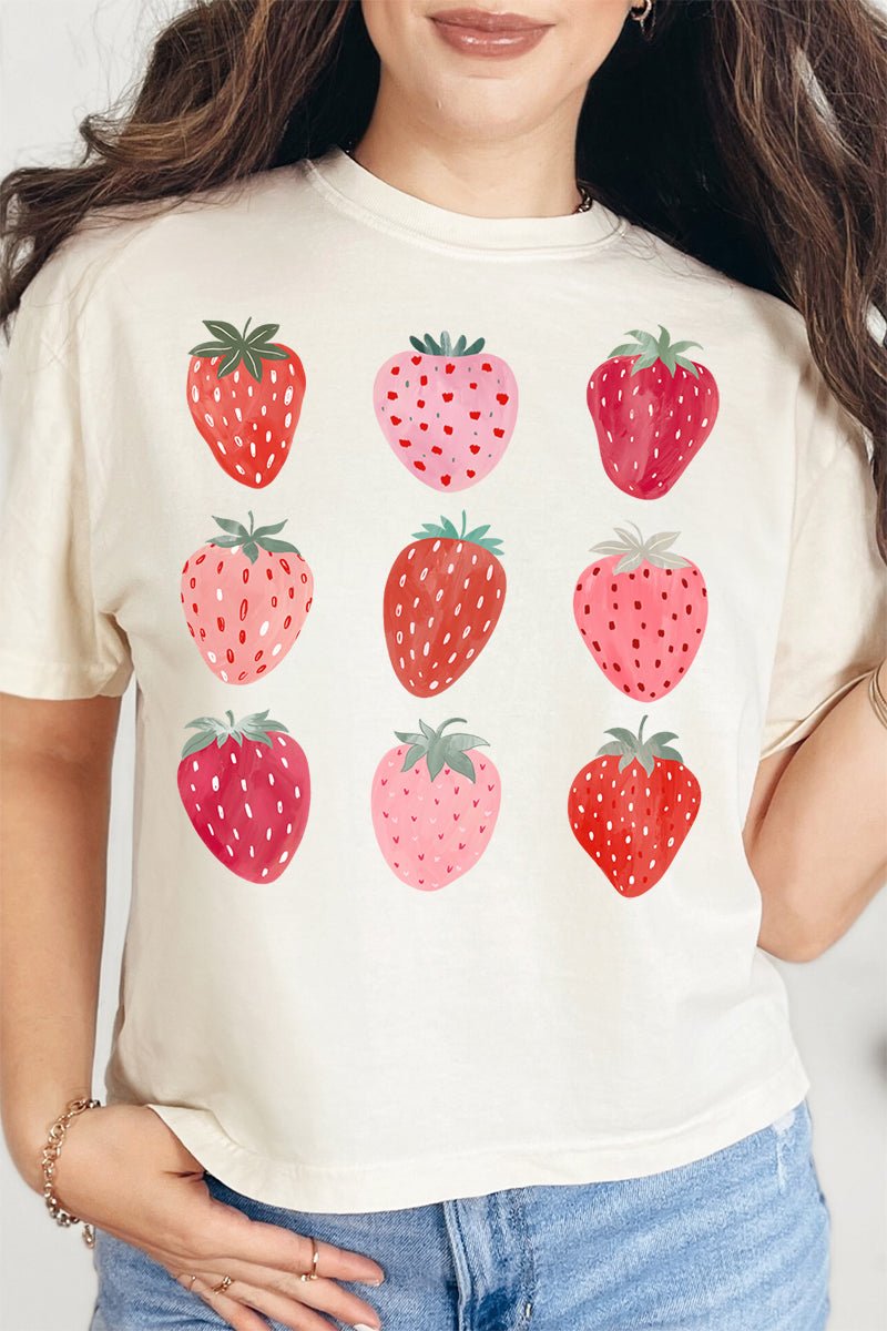 Berry Best Strawberries Comfort Colors Women's Heavyweight Boxy Tee - Wholesale Accessory Market