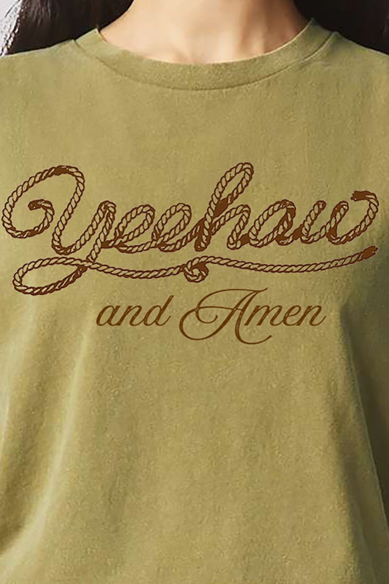 Yeehaw & Amen Women's Garment - Dyed Heavyweight Muscle Tee - Wholesale Accessory Market