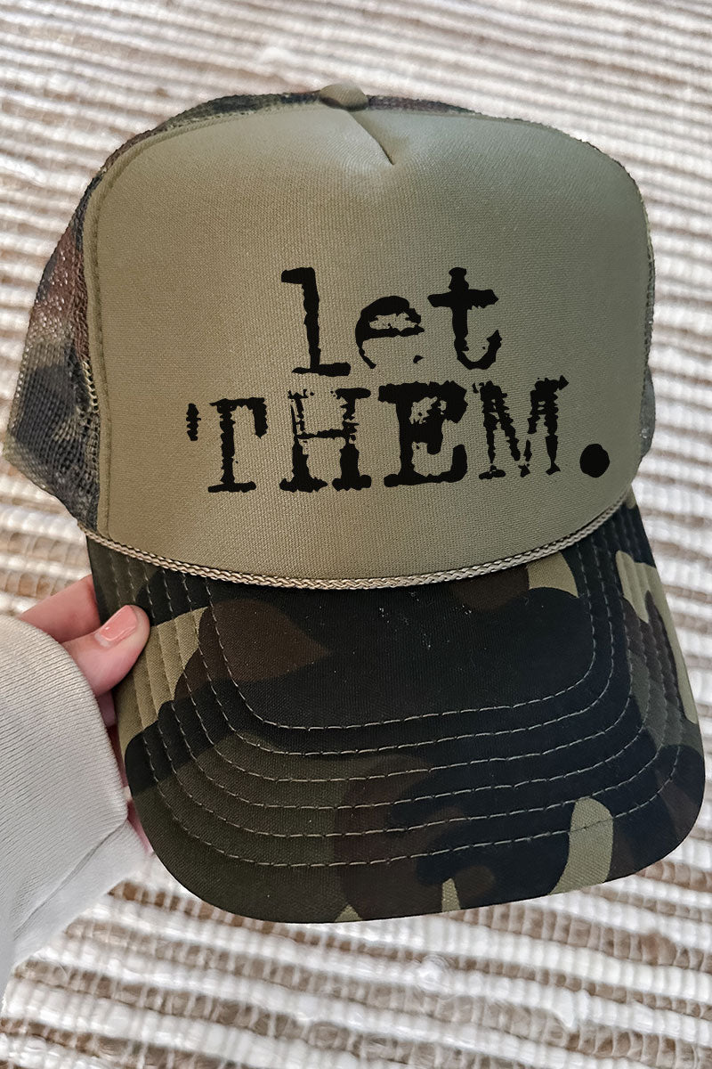 Let Them Otto Camo with Moss Green Foam Front Trucker Hat - Wholesale Accessory Market