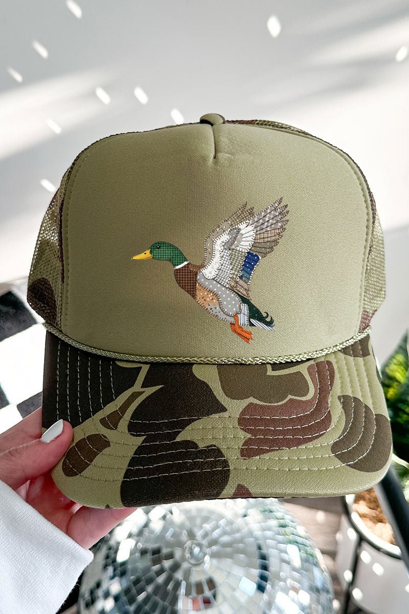 Mallard Flights Otto Camo with Moss Green Foam Front Trucker Hat - Wholesale Accessory Market