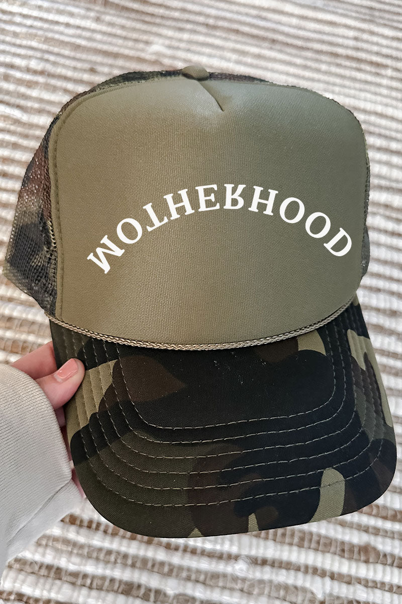 Upside Down Motherhood Otto Camo with Moss Green Foam Front Trucker Hat - Wholesale Accessory Market