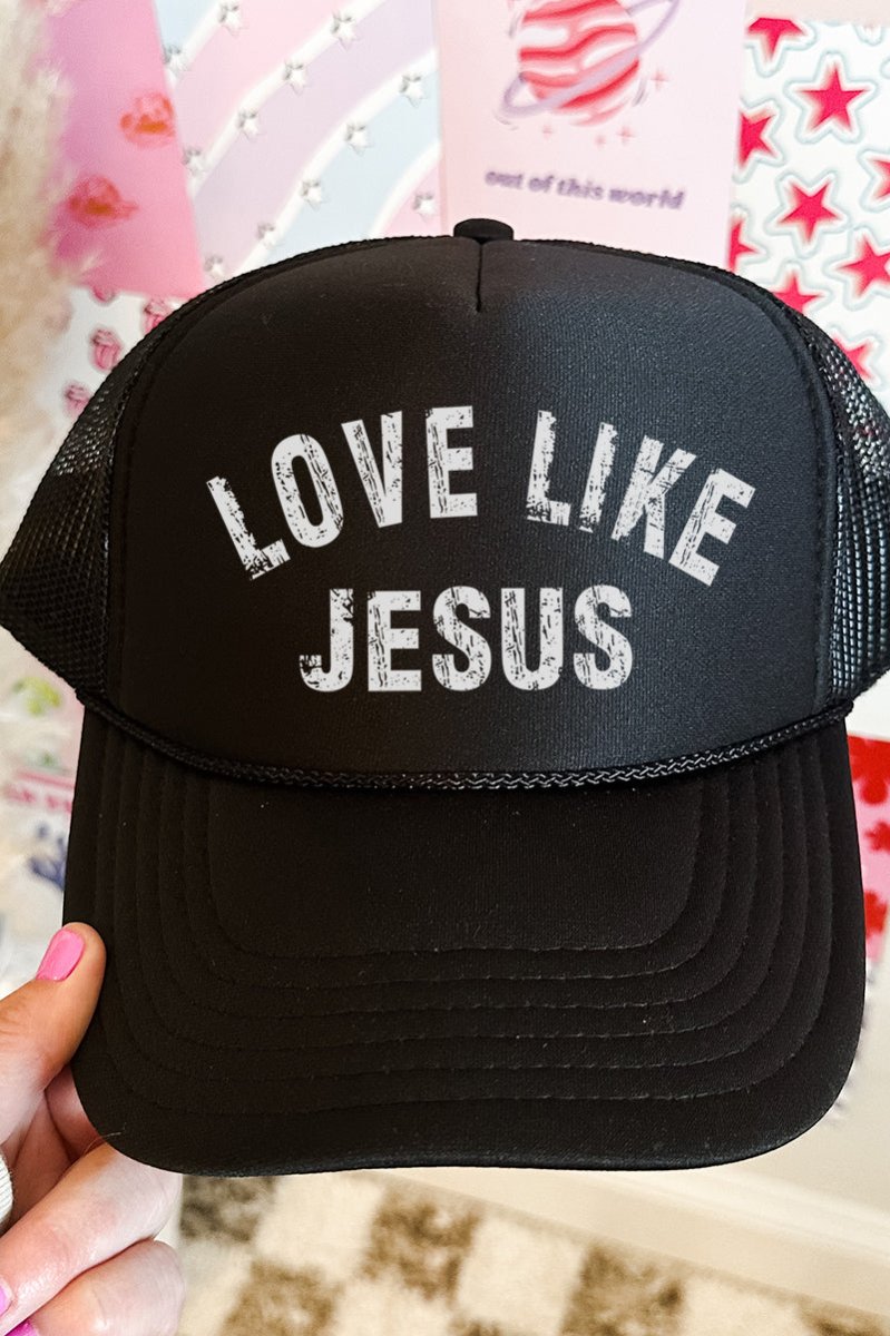 Arched Love Like Jesus Otto Black Foam Front Trucker Hat - Wholesale Accessory Market