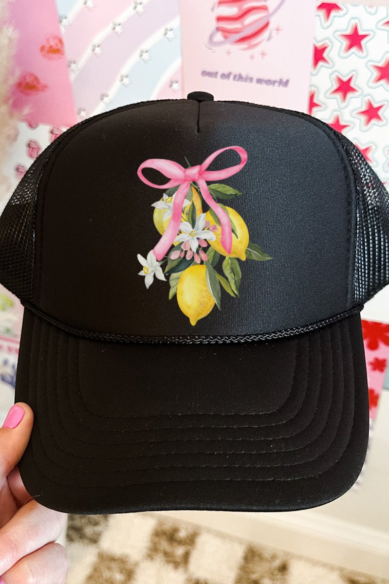 Coquette Lemon Blossom Otto Black Foam Front Trucker Hat - Wholesale Accessory Market