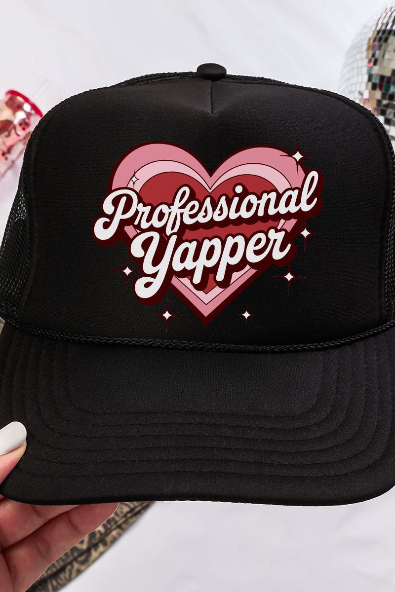 Heart Professional Yapper Otto Black Foam Front Trucker Hat - Wholesale Accessory Market
