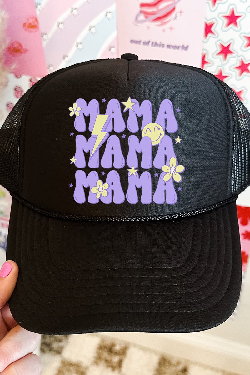 Hippie Spring Mama Otto Black Foam Front Trucker Hat - Wholesale Accessory Market