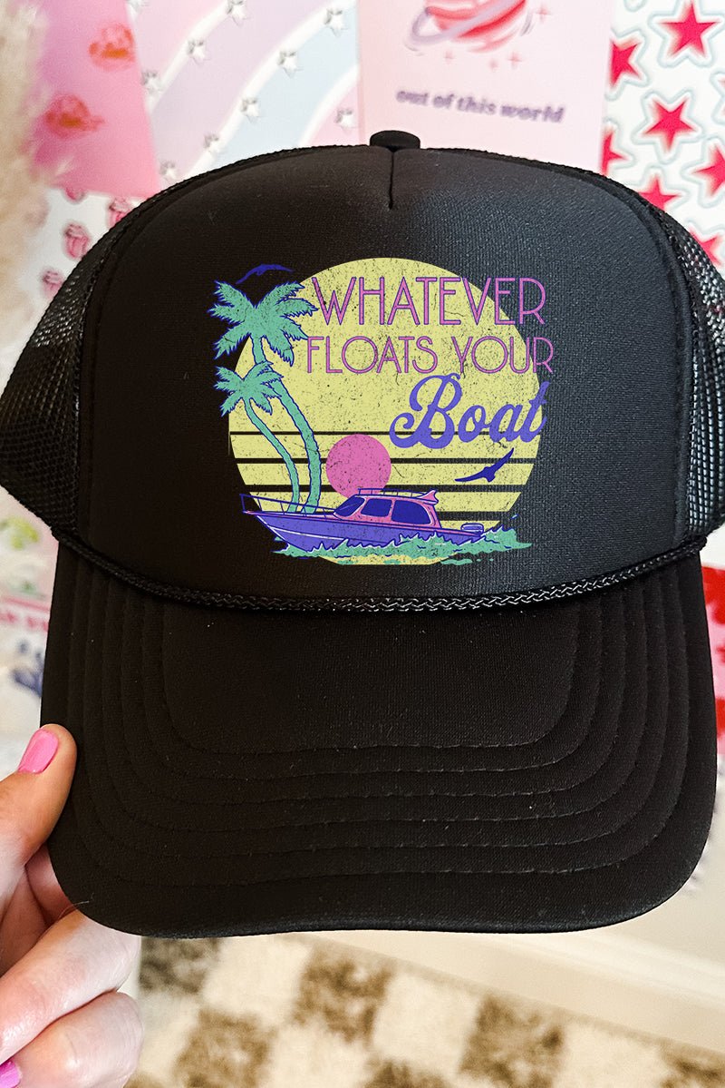 Retro Whatever Floats Your Boat Otto Black Foam Front Trucker Hat - Wholesale Accessory Market