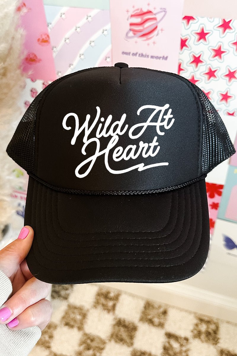 White Wild At Heart Otto Black Foam Front Trucker Hat - Wholesale Accessory Market