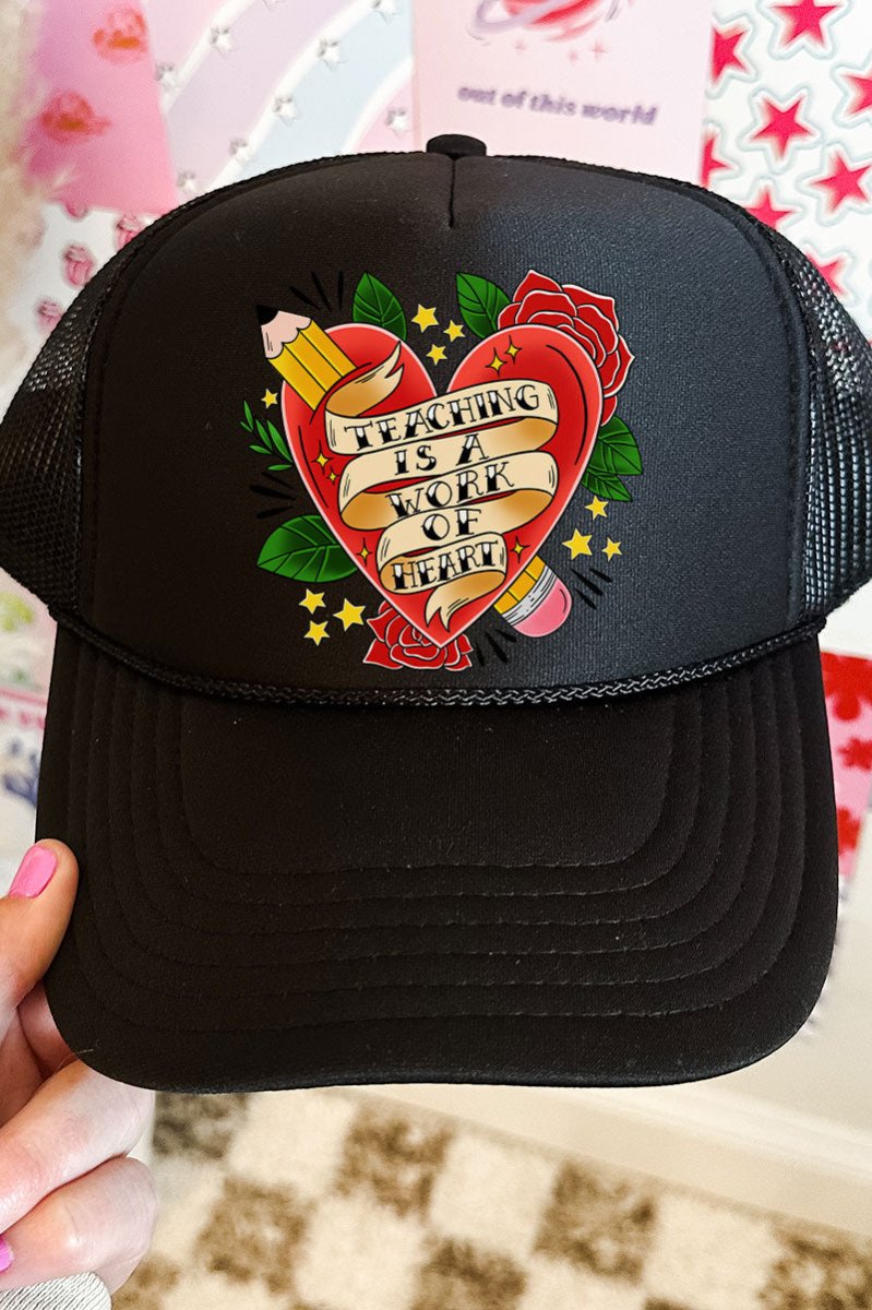 Work Of Heart Roses Otto Black Foam Front Trucker Hat - Wholesale Accessory Market