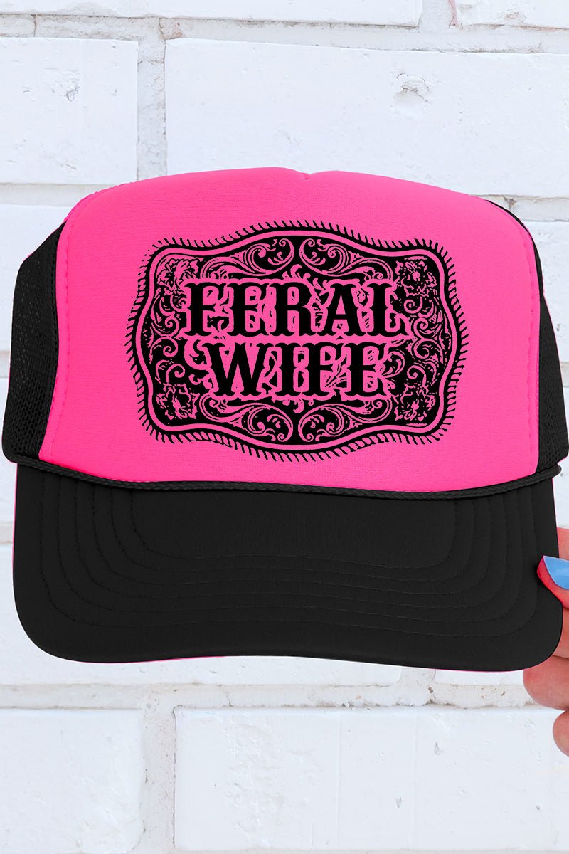 Belt Buckle Feral Wife Otto Foam Front Trucker Hat - Wholesale Accessory Market