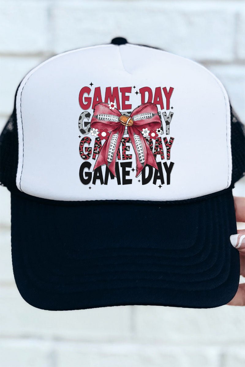 Crimson Stacked Gameday Otto Black with White Foam Front Trucker Hat - Wholesale Accessory Market