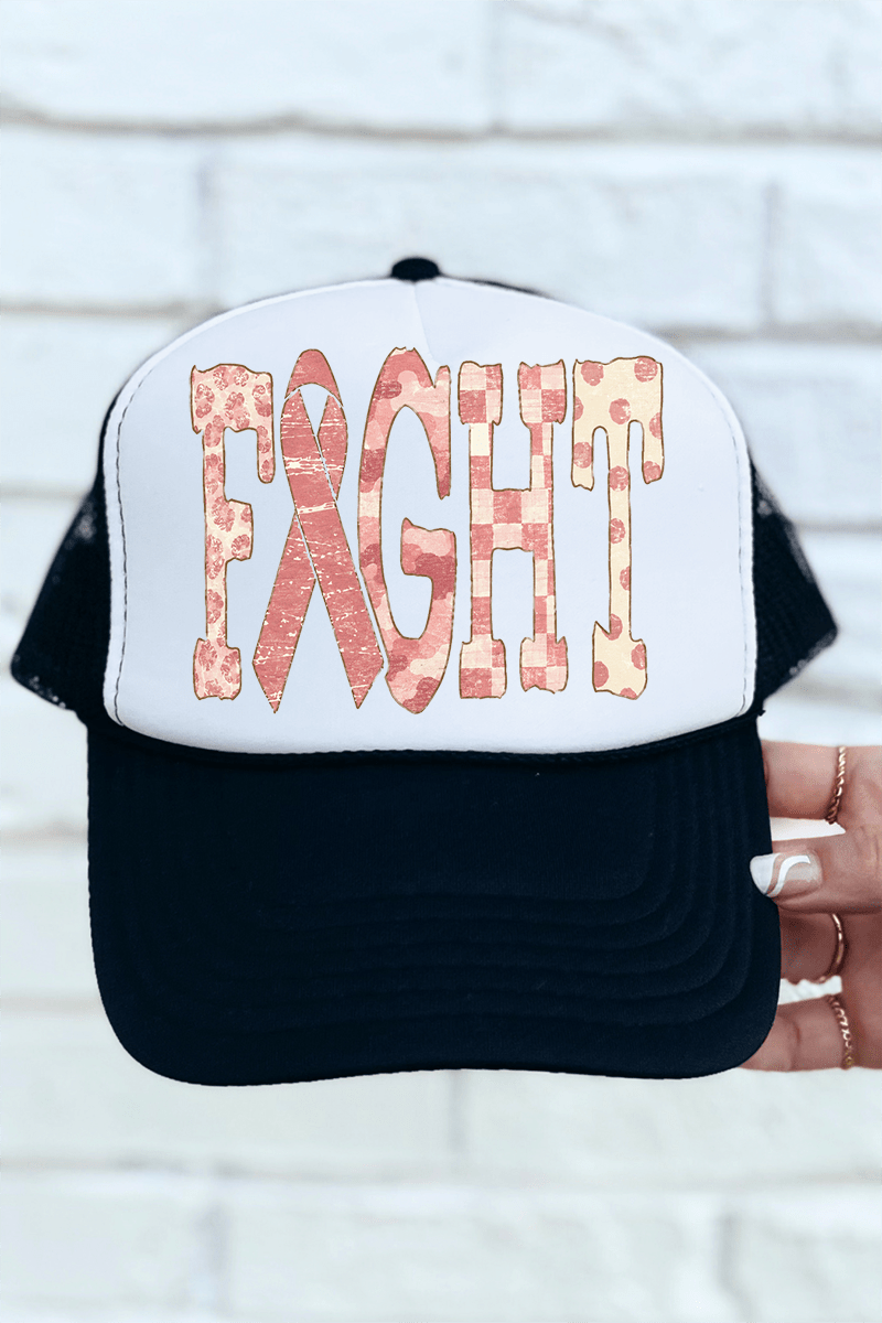 Pink Patterned Fight Otto Foam Front Trucker Hat - Wholesale Accessory Market