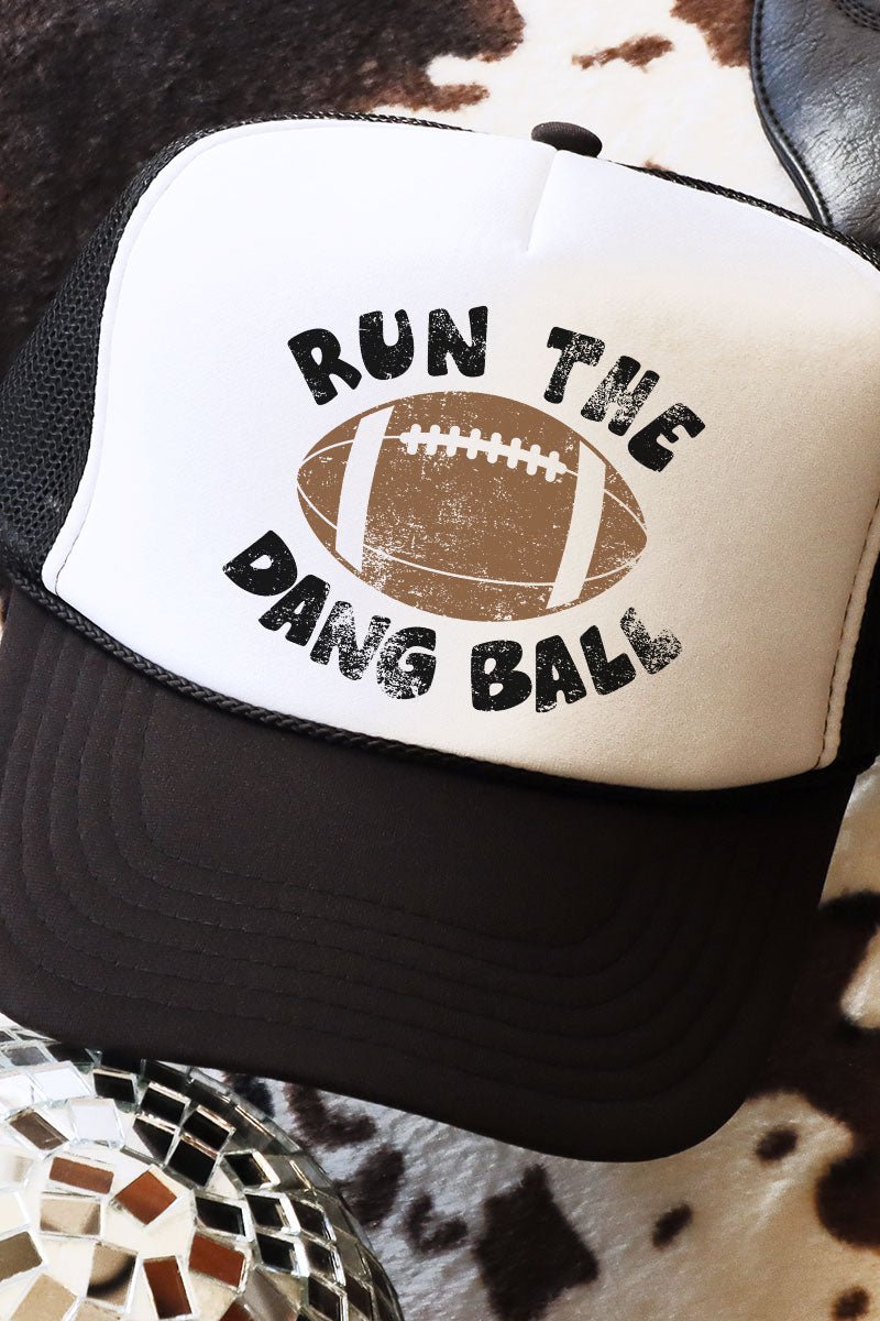 Run The Dang Ball Otto Black with White Foam Front Trucker Hat - Wholesale Accessory Market