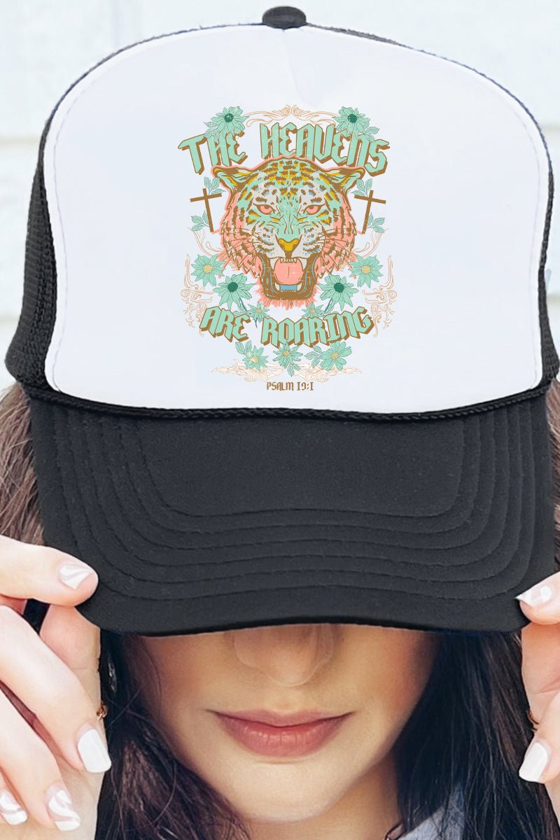 The Heavens Are Roaring Otto Black with White Foam Front Trucker Hat - Wholesale Accessory Market
