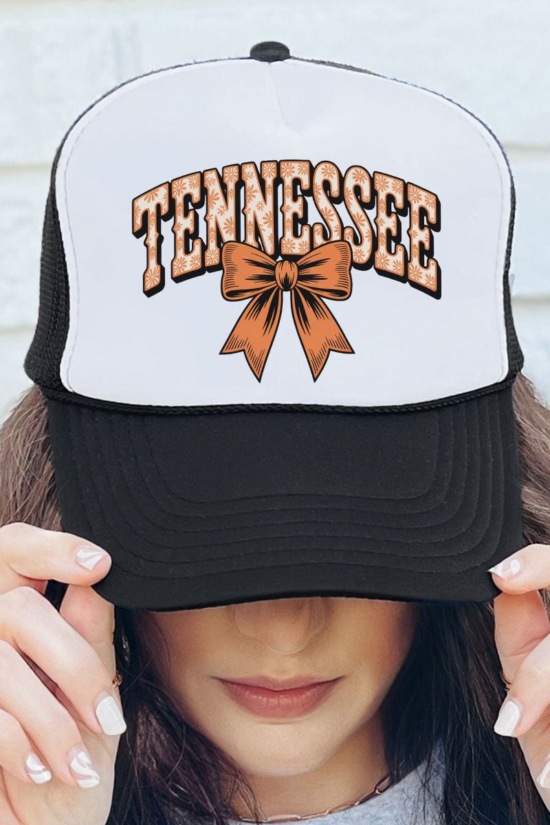 Vintage Tennessee Bow Otto Black with White Foam Front Trucker Hat - Wholesale Accessory Market