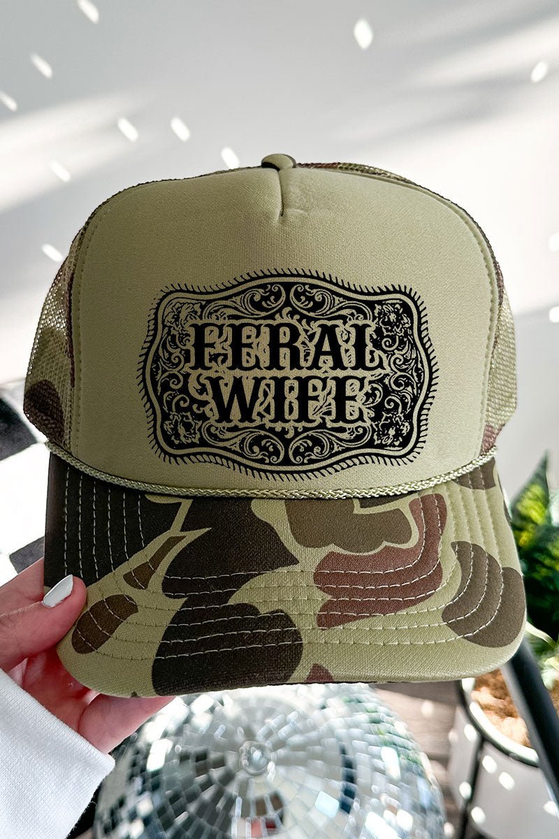 Belt Buckle Feral Wife Otto Foam Front Trucker Hat - Wholesale Accessory Market