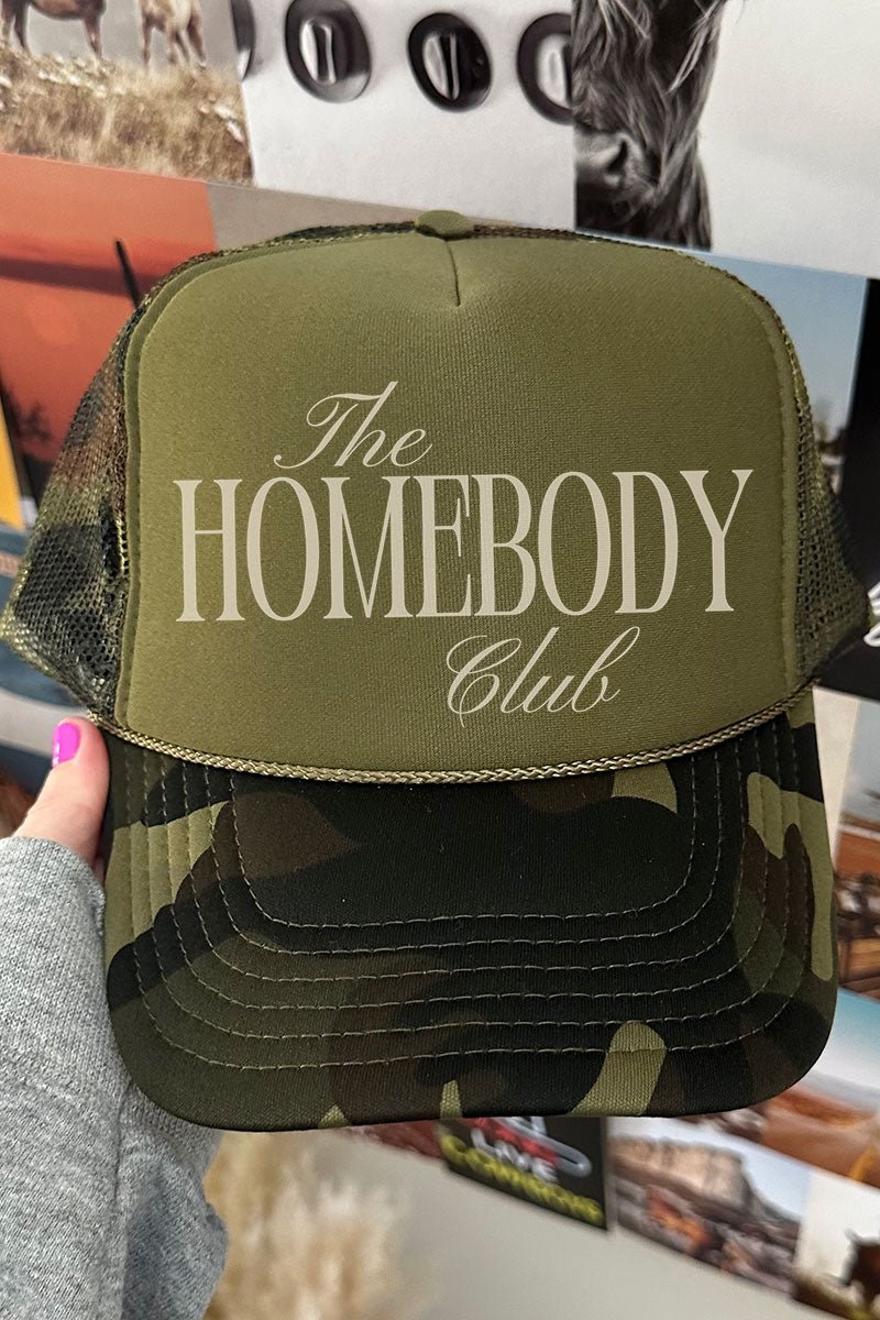 Homebody Collective Otto Camo with Olive Green Foam Front Trucker Hat - Wholesale Accessory Market