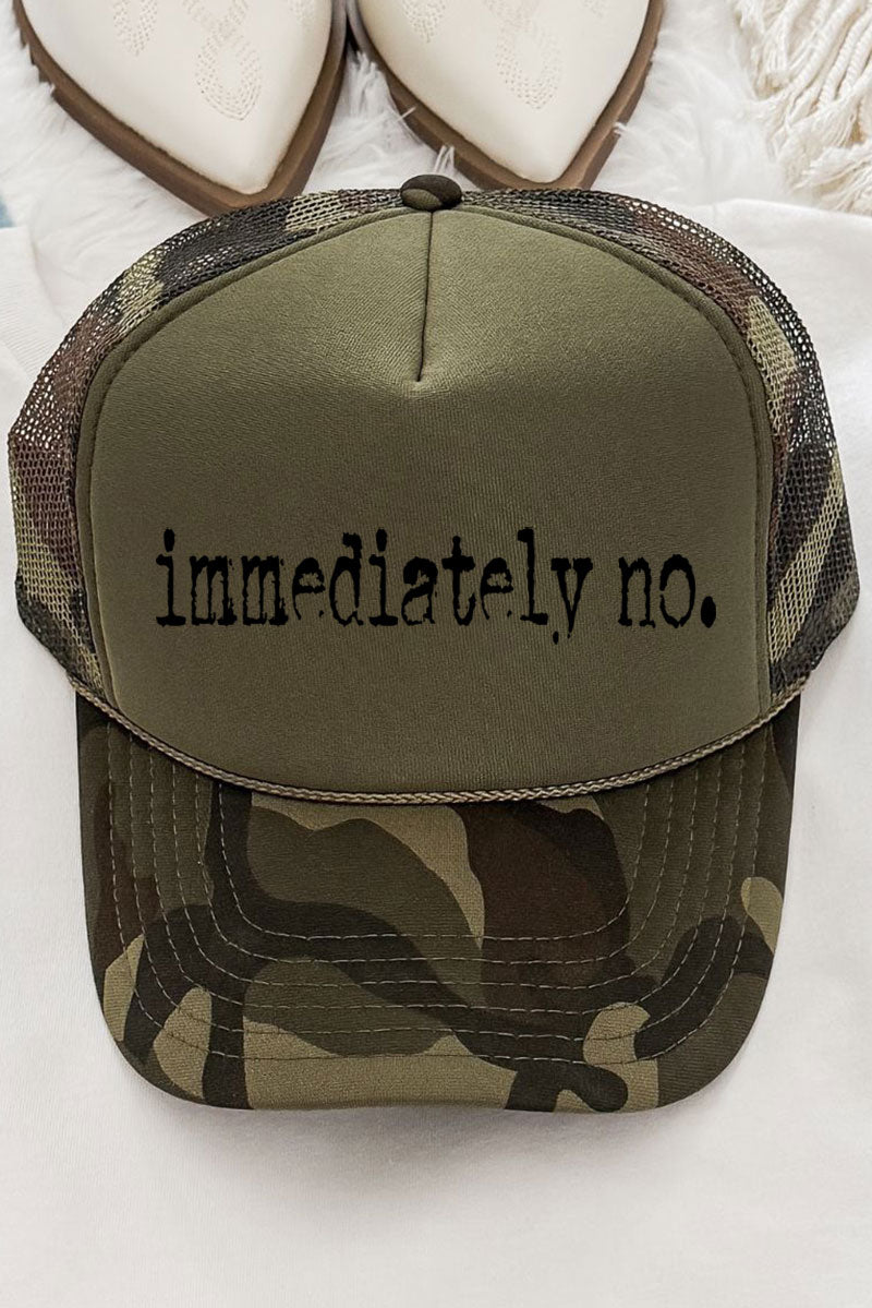 Immediately No Otto Camo with Olive Green Foam Front Trucker Hat - Wholesale Accessory Market