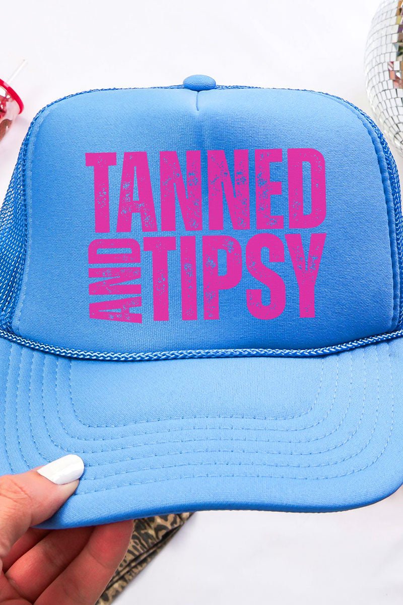 Distressed Tanned And Tipsy Otto Columbia Blue Foam Front Trucker Hat - Wholesale Accessory Market