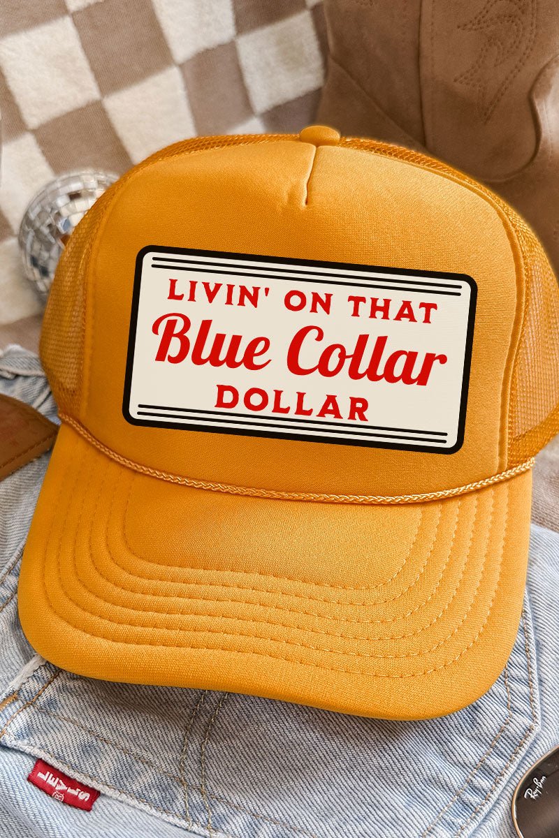 Blue Collar Dollar Otto Gold Foam Front Trucker Hat - Wholesale Accessory Market