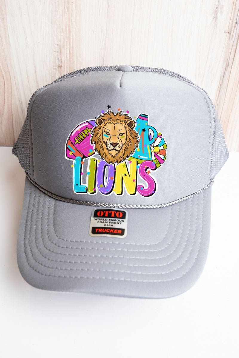Bright Lions Colorful Otto Gray Foam Front Trucker Hat - Wholesale Accessory Market
