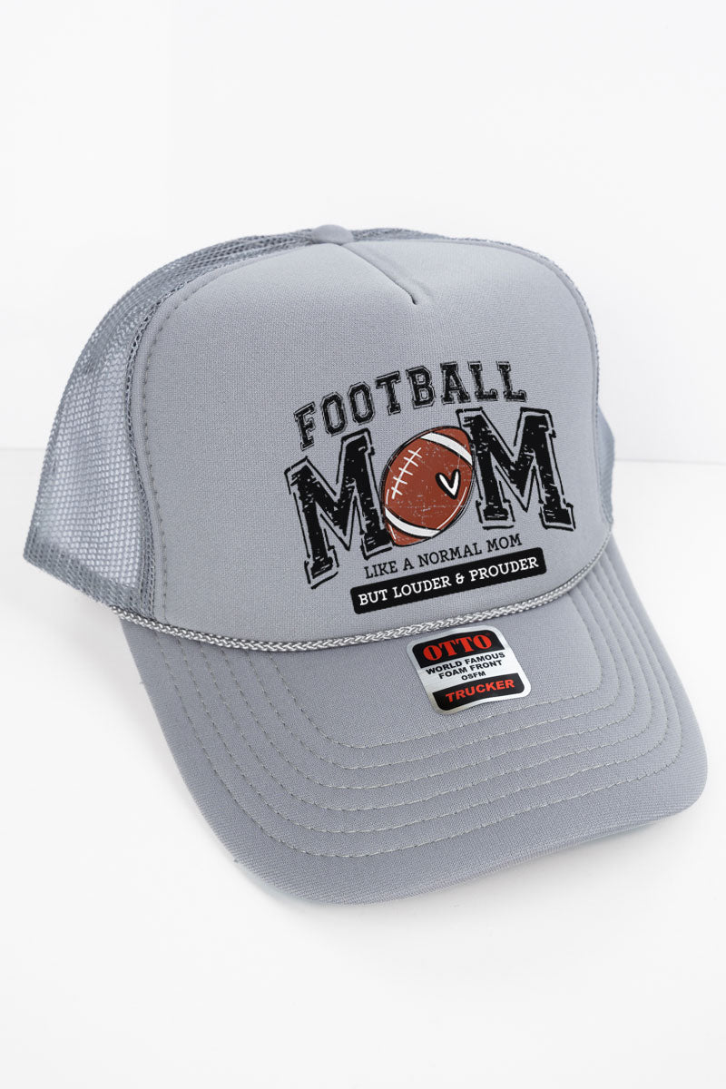 Louder And Prouder Football Mom Otto Gray Foam Front Trucker Hat - Wholesale Accessory Market