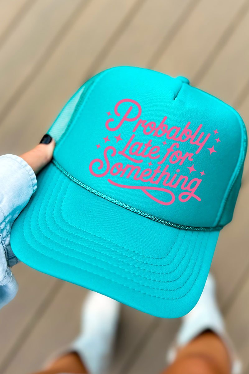 Pink Probably Late For Something Otto Foam Front Trucker Hat - Wholesale Accessory Market