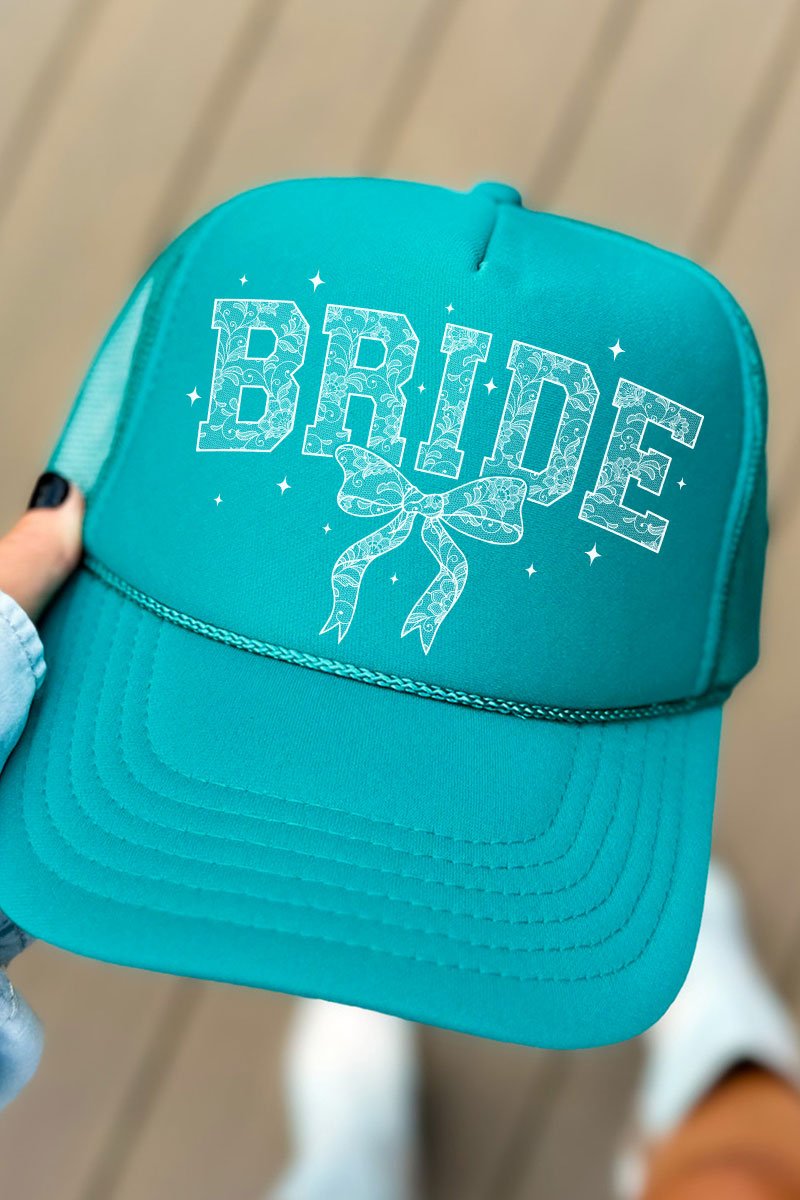 White Lace Bride Otto Jade Foam Front Trucker Hat - Wholesale Accessory Market