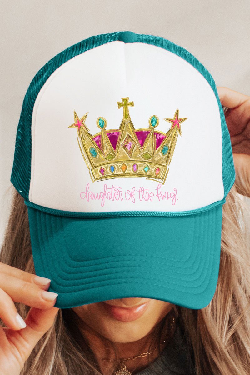 Bejeweled Daughter Of The King Otto Jade with White Foam Front Trucker Hat - Wholesale Accessory Market