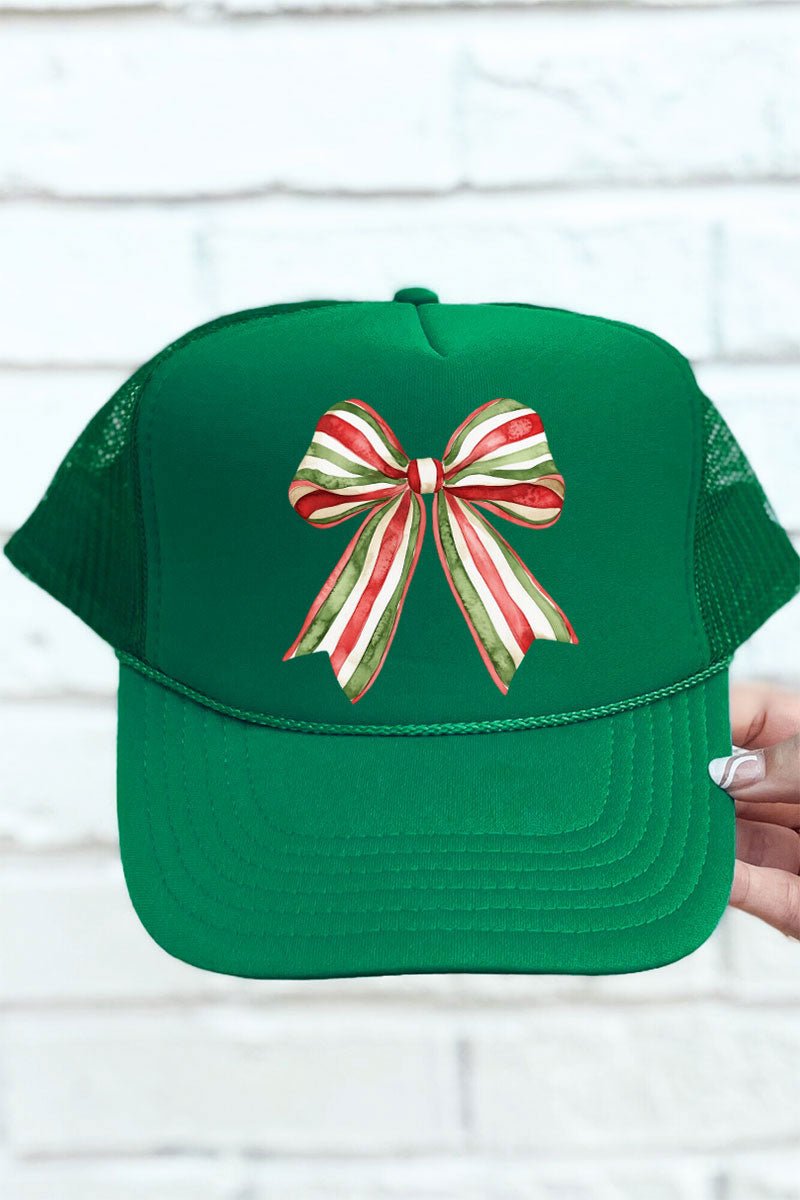 Christmas Ribbon Coquette Bow Otto Kelly Foam Front Trucker Hat - Wholesale Accessory Market