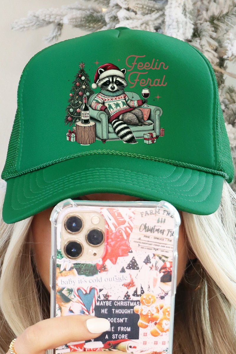 Feelin' Feral Christmas Otto Kelly Foam Front Trucker Hat - Wholesale Accessory Market