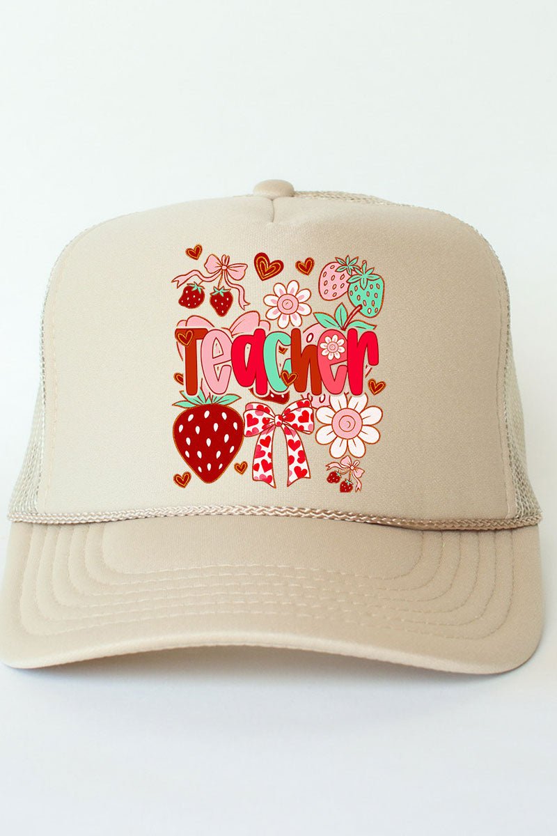 Berry Sweet Teacher Otto Foam Front Trucker Hat - Wholesale Accessory Market
