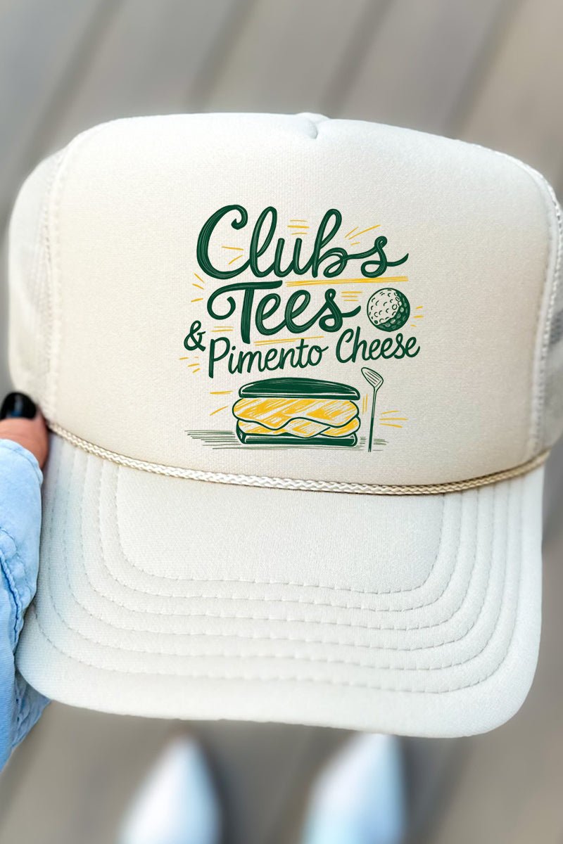 Clubs, Tees & Pimento Cheese Otto Khaki Foam Front Trucker Hat - Wholesale Accessory Market