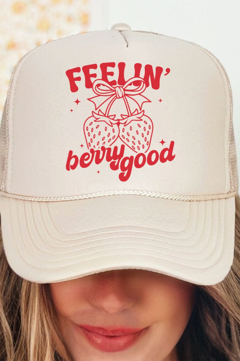 Feelin' Berry Good Otto Khaki Foam Front Trucker Hat - Wholesale Accessory Market