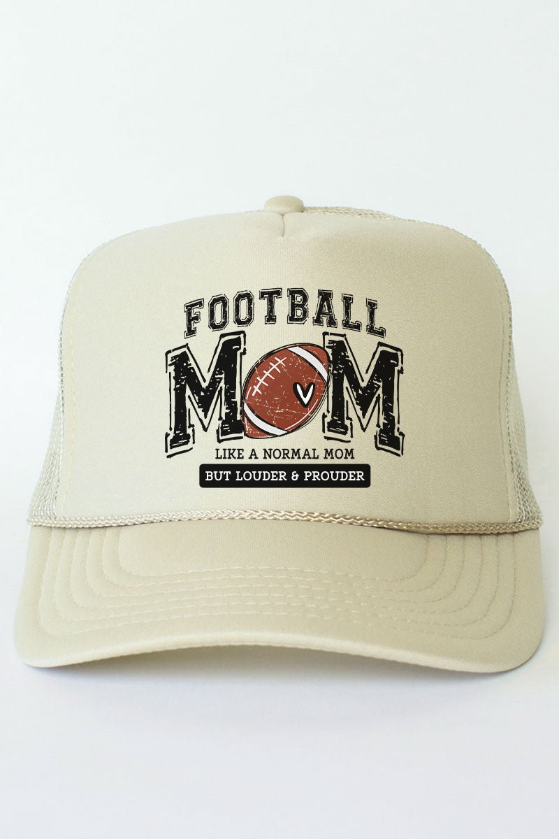 Louder And Prouder Football Mom Otto Khaki Foam Front Trucker Hat - Wholesale Accessory Market