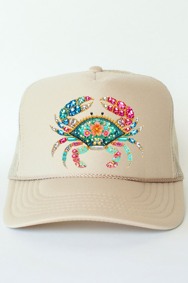 Seaside Sparkle Crab Otto Foam Front Trucker Hat - Wholesale Accessory Market