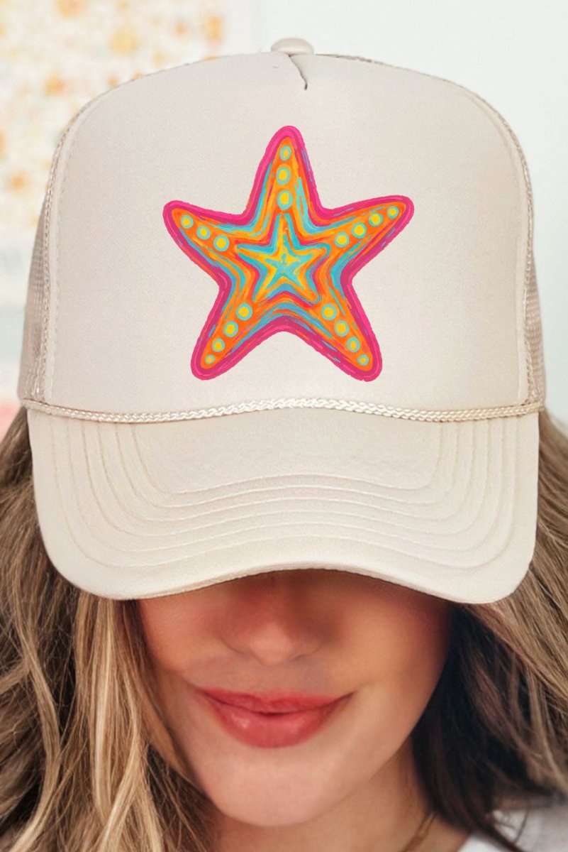 Sparkling Starfish Otto Khaki Foam Front Trucker Hat - Wholesale Accessory Market