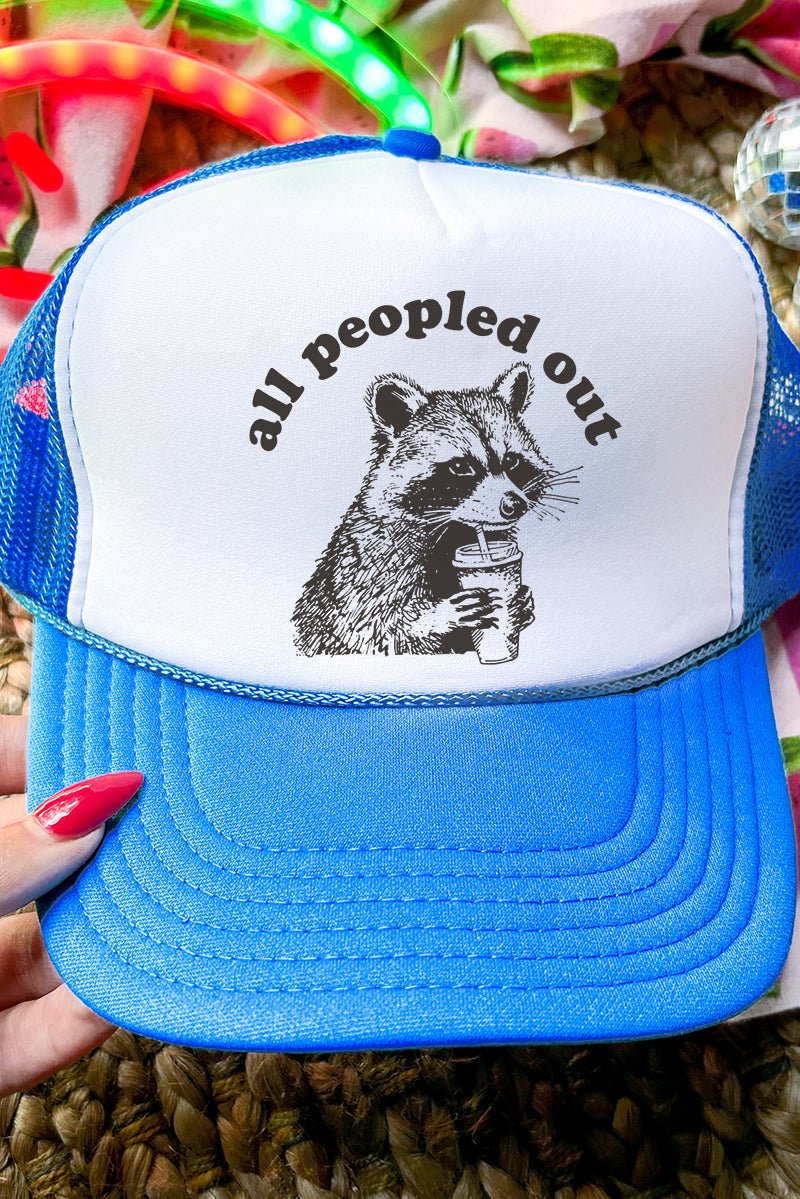 All Peopled Out Otto Neon Blue with White Foam Front Trucker Hat - Wholesale Accessory Market