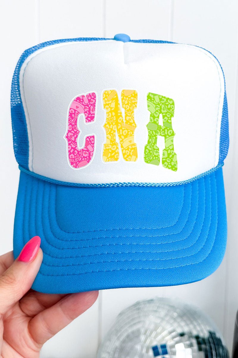 CNA Neon Care Crew Otto Neon Blue with White Foam Front Trucker Hat - Wholesale Accessory Market
