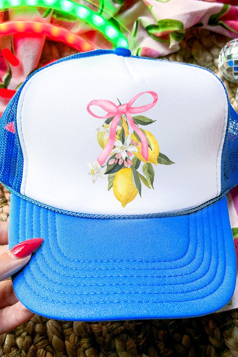 Coquette Lemon Blossom Otto Neon Blue with White Foam Front Trucker Hat - Wholesale Accessory Market
