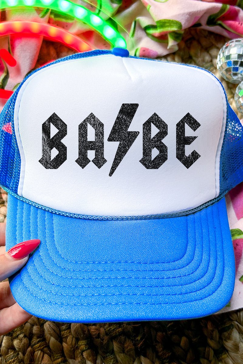 Lightning Bolt Babe Otto Neon Blue with White Foam Front Trucker Hat - Wholesale Accessory Market