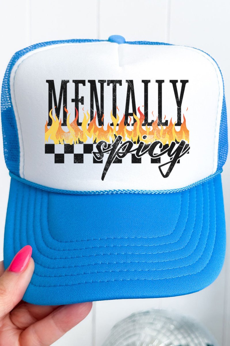 Mentally Spicy Otto Neon Blue with White Foam Front Trucker Hat - Wholesale Accessory Market