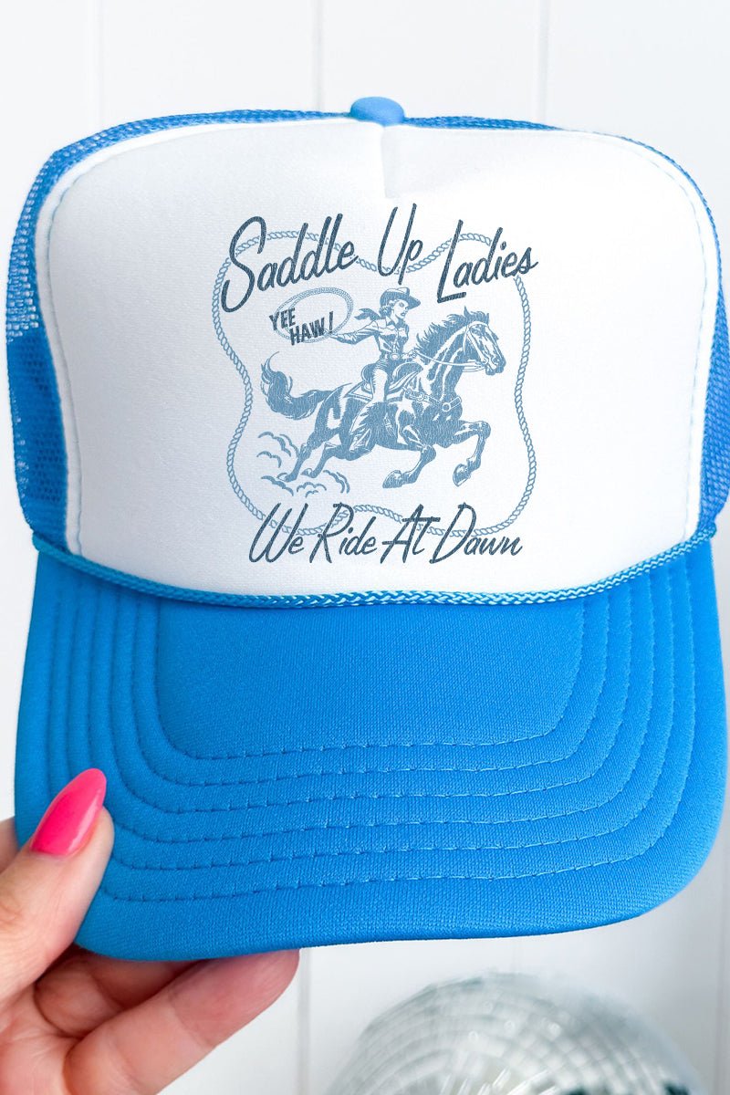 Saddle Up Ladies Otto Neon Blue with White Foam Front Trucker Hat - Wholesale Accessory Market