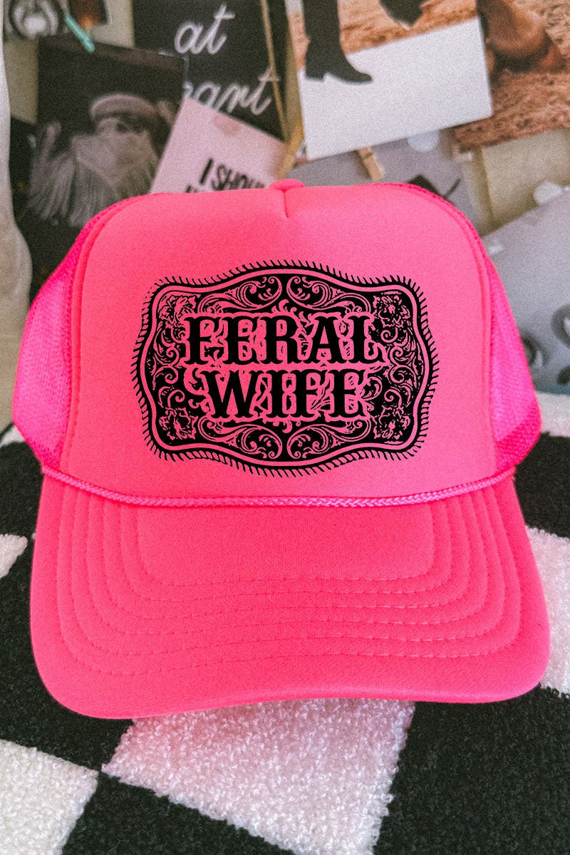 Belt Buckle Feral Wife Otto Foam Front Trucker Hat - Wholesale Accessory Market