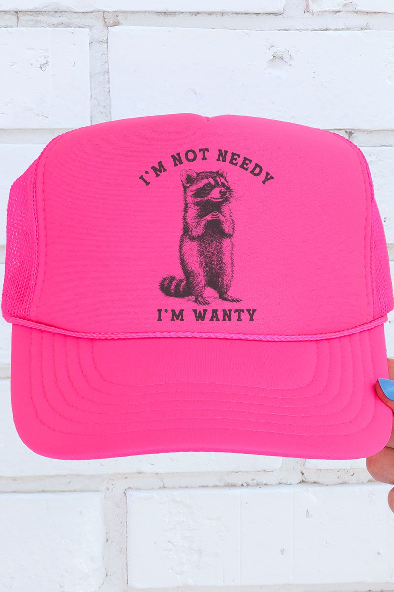 I'm Wanty Otto Neon Pink Foam Front Trucker Hat - Wholesale Accessory Market
